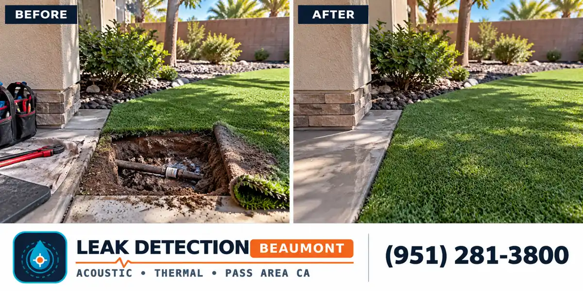 Sundance, Beaumont: same scene before detection and after targeted repair.